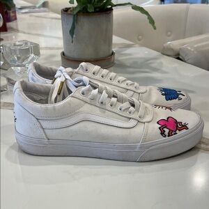 Vans White Sneakers with Keith Haring ‘80’s - ‘90’s Art multicoloured Design